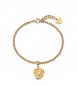 Bracciale Gioielli S\'Agapò Feelings in acciaio dorato con cuore satinato personalizzabile sfe45