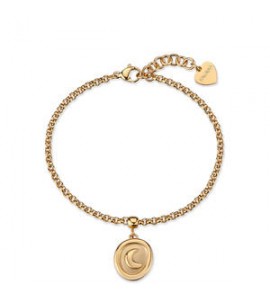 Bracciale Gioielli S\'Agapò Feelings in acciaio dorato con luna satinata personalizzabile sfe47