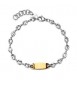 Bracciale Gioielli S\'Agapò Titan in acciaio con targa dorata personalizzabile STI21