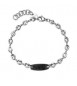 Bracciale Gioielli S\'Agapò Titan in acciaio con targa nera e cristalli STI27