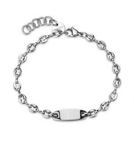 Bracciale Gioielli S\'Agapò Titan in acciaio con targa personalizzabile STI20