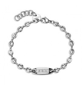 Bracciale Gioielli S\'Agapò Titan in acciaio con targa STI26