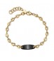 Bracciale Gioielli S\'Agapò Titan in acciaio dorato con targa brunita personalizzabile STI22