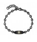 Bracciale Gioielli S\'Agapò Titan in acciaio nero con targa ancora STI25