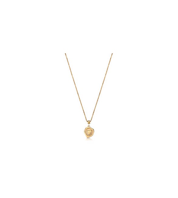 Collana Gioielli S\'Agapò Feelings in acciaio dorato con cuore satinato personalizzabile sfe39