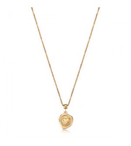 Collana Gioielli S\'Agapò Feelings in acciaio dorato con cuore satinato personalizzabile sfe39