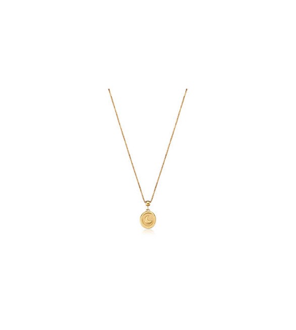 Collana Gioielli S\'Agapò Feelings in acciaio dorato con luna satinata personalizzabile sfe41