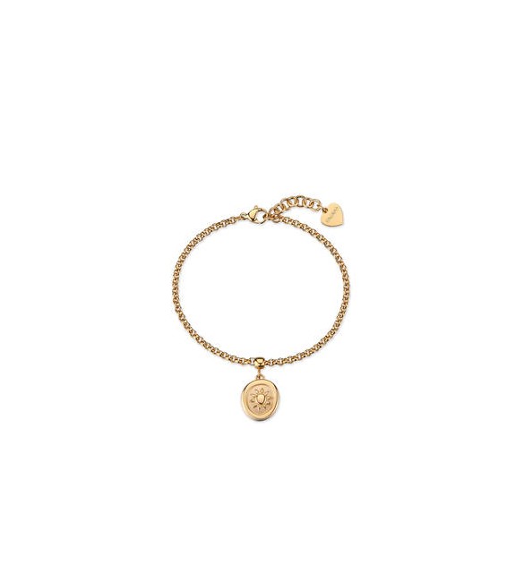 Collana Gioielli S\'Agapò Feelings in acciaio dorato con sole satinato personalizzabile sfe49