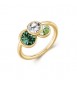 Anello Gioielli Brosway Symphonia in acciaio dorato e cristalli chrysolite mis 14 BYM219B