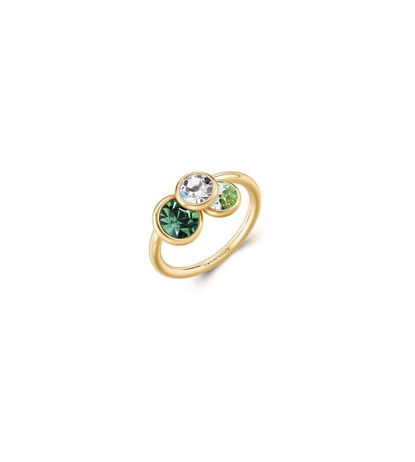 Anello Gioielli Brosway Symphonia in acciaio dorato e cristalli chrysolite mis 16 BYM219C