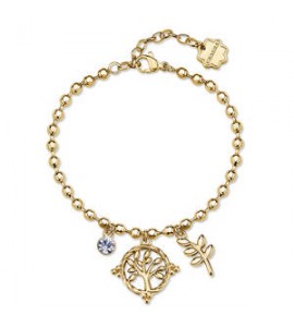 Bracciale Donna Gioielli Brosway Chakra in acciaio dorato albero della vita e cristallo BHKB288