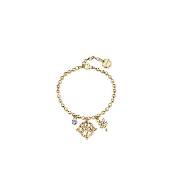 Bracciale Donna Gioielli Brosway Chakra in acciaio dorato albero della vita e cristallo BHKB288