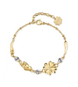 Bracciale Donna Gioielli Brosway Chakra in acciaio dorato cornetto e cristalli BHKB285