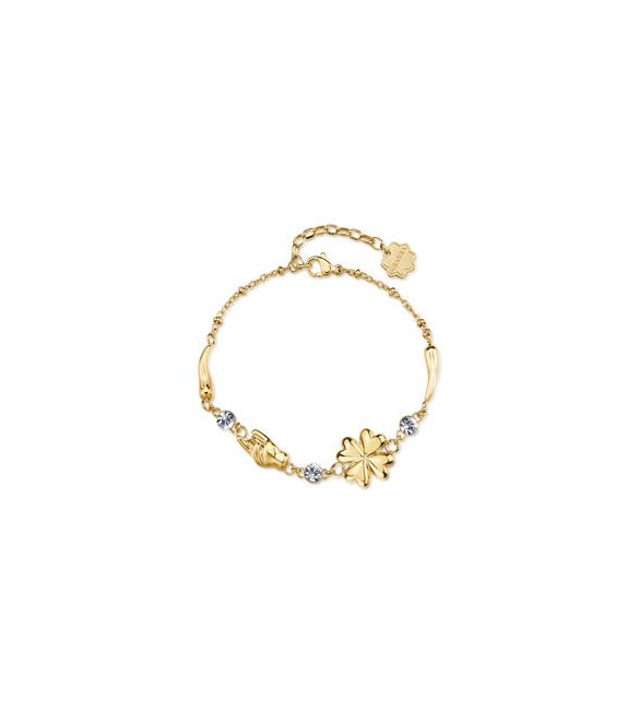 Bracciale Donna Gioielli Brosway Chakra in acciaio dorato cornetto e cristalli BHKB285