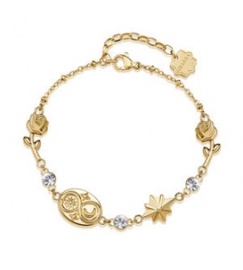 Bracciale Donna Gioielli Brosway Chakra in acciaio dorato infinito e cristalli BHKB293