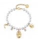 Bracciale Donna Gioielli Brosway Chakra in acciaio dorato infinito e perle BHKB295