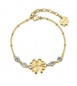 Bracciale Donna Gioielli Brosway Chakra in acciaio dorato quadrifoglio e cristalli BHKB287