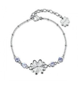 Bracciale Donna Gioielli Brosway Chakra in acciaio quadrifoglio e cristalli BHKB286