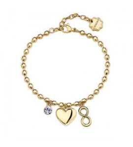 Bracciale Gioielli Brosway Chakra in acciaio dorato con cuore BHKLE06