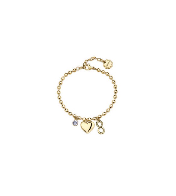 Bracciale Gioielli Brosway Chakra in acciaio dorato con cuore BHKLE06