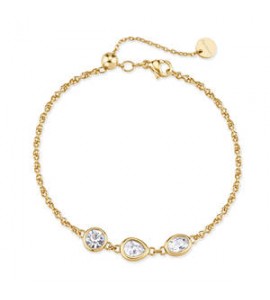 Bracciale Gioielli Brosway Symphonia in acciaio dorato e cristalli bianchi BYM206