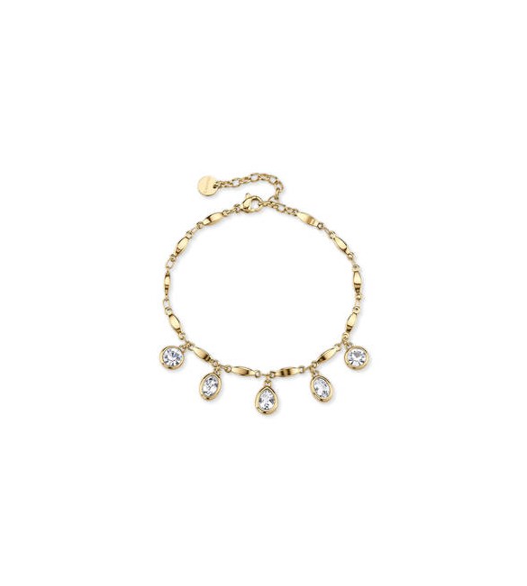 Bracciale Gioielli Brosway Symphonia in acciaio dorato e cristalli bianchi BYM209
