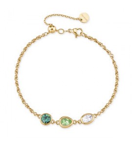 Bracciale Gioielli Brosway Symphonia in acciaio dorato e cristalli chrysolite e erinite BYM207
