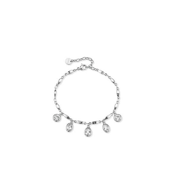 Bracciale Gioielli Brosway Symphonia in acciaio e cristalli bianchi BYM208