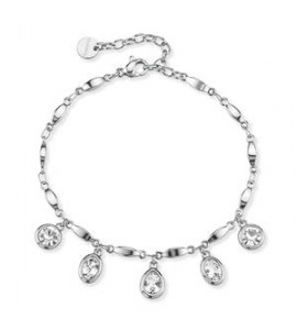 Bracciale Gioielli Brosway Symphonia in acciaio e cristalli bianchi BYM208