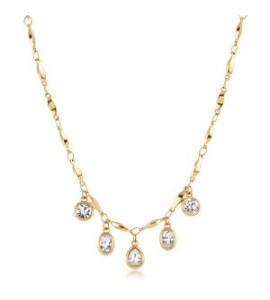 Collana Gioielli Brosway Symphonia in acciaio dorato e cristalli bianchi bym202