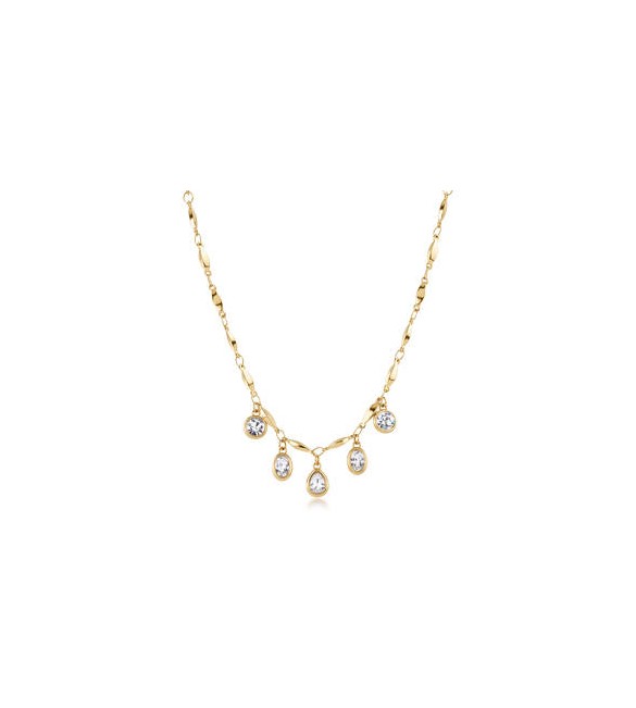 Collana Gioielli Brosway Symphonia in acciaio dorato e cristalli bianchi bym202