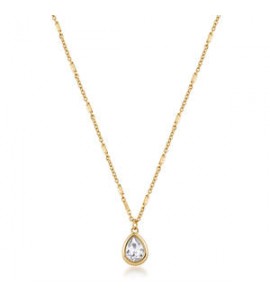Collana Gioielli Brosway Symphonia in acciaio dorato e cristallo bianco bym198