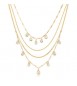 Collana multifilo Gioielli Brosway Symphonia in acciaio dorato e cristalli bianchi BYM204