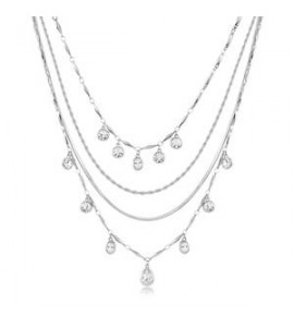 Collana multifilo Gioielli Brosway Symphonia in acciaio e cristalli bianchi BYM203