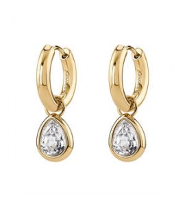 Orecchini cerchi Gioielli Brosway Symphonia in acciaio dorato e cristalli bianchi BYM216