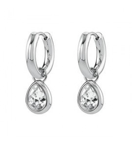 Orecchini cerchi Gioielli Brosway Symphonia in acciaio e cristalli bianchi BYM215