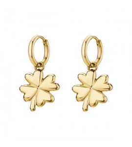 Orecchini Gioielli Brosway Chakra in acciaio dorato Quadrifoglio BHKE201