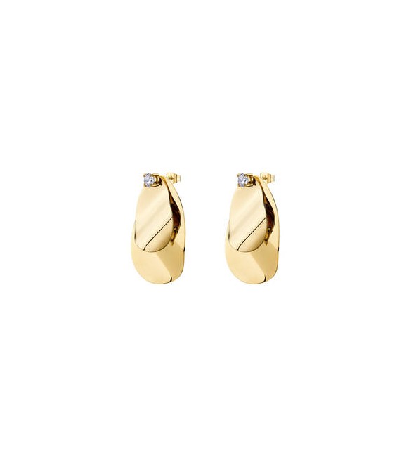 Orecchini pendenti Gioielli Brosway Bloom in acciaio dorato BOM24