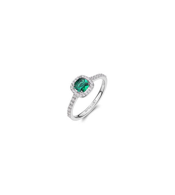 Anello Gioielli Fancy by Brosway in argento zirconi verde smeraldo misura 12 FLG143B