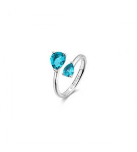 Anello Gioielli Fancy by Brosway in argento zirconi blu verde misura 16 FAG22C
