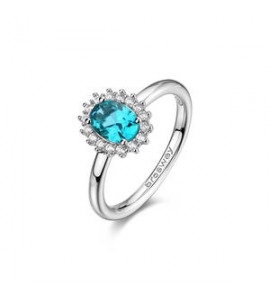 Anello Kate Gioielli Fancy by Brosway in argento zircone ovale blu verde misura 16 FAG20D