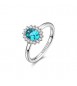 Anello Kate Gioielli Fancy by Brosway in argento zircone ovale blu verde misura 16 FAG20D