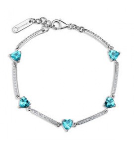 Bracciale Donna Gioielli Fancy by Brosway in argento zircone cuore blu verde FAG08