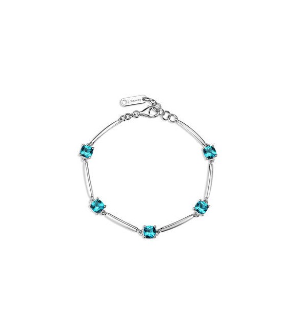 Bracciale Donna Gioielli Fancy by Brosway in argento zircone cushion blu verde FAG06
