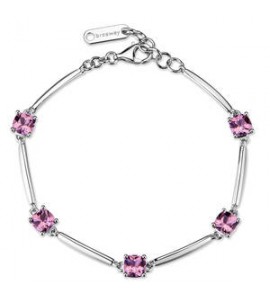 Bracciale Donna Gioielli Fancy by Brosway in argento zircone cushion vintage rose FTP06