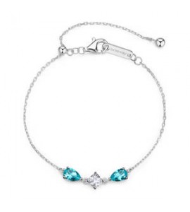 Bracciale Donna Gioielli Fancy by Brosway in argento zircone goccia blu verde FAG05