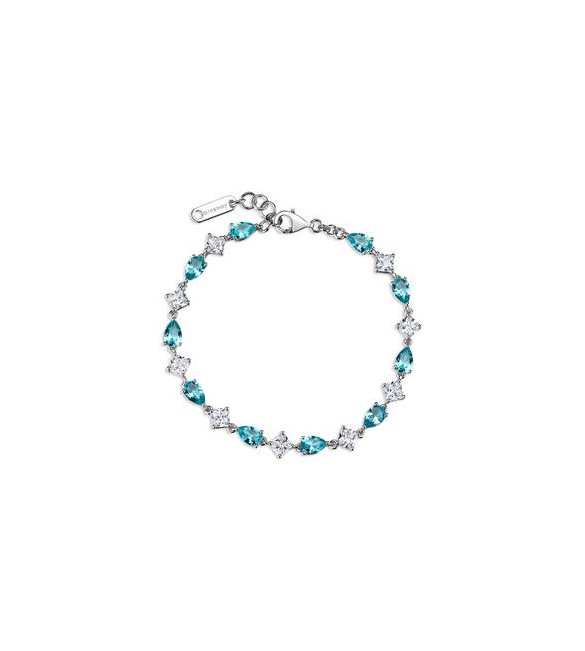 Bracciale Donna Gioielli Fancy by Brosway in argento zircone goccia blu verde FAG09