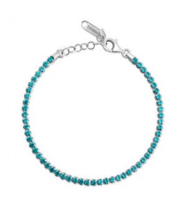 Bracciale Tennis Gioielli Fancy by Brosway in argento zircone blu verde FAG07