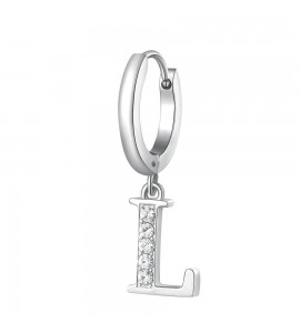 Mono Orecchino da Donna Gioielli Brosway Chakra in acciaio lettera L bhke068
