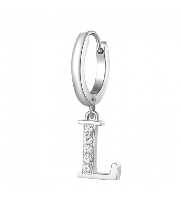 Mono Orecchino da Donna Gioielli Brosway Chakra in acciaio lettera L bhke068
